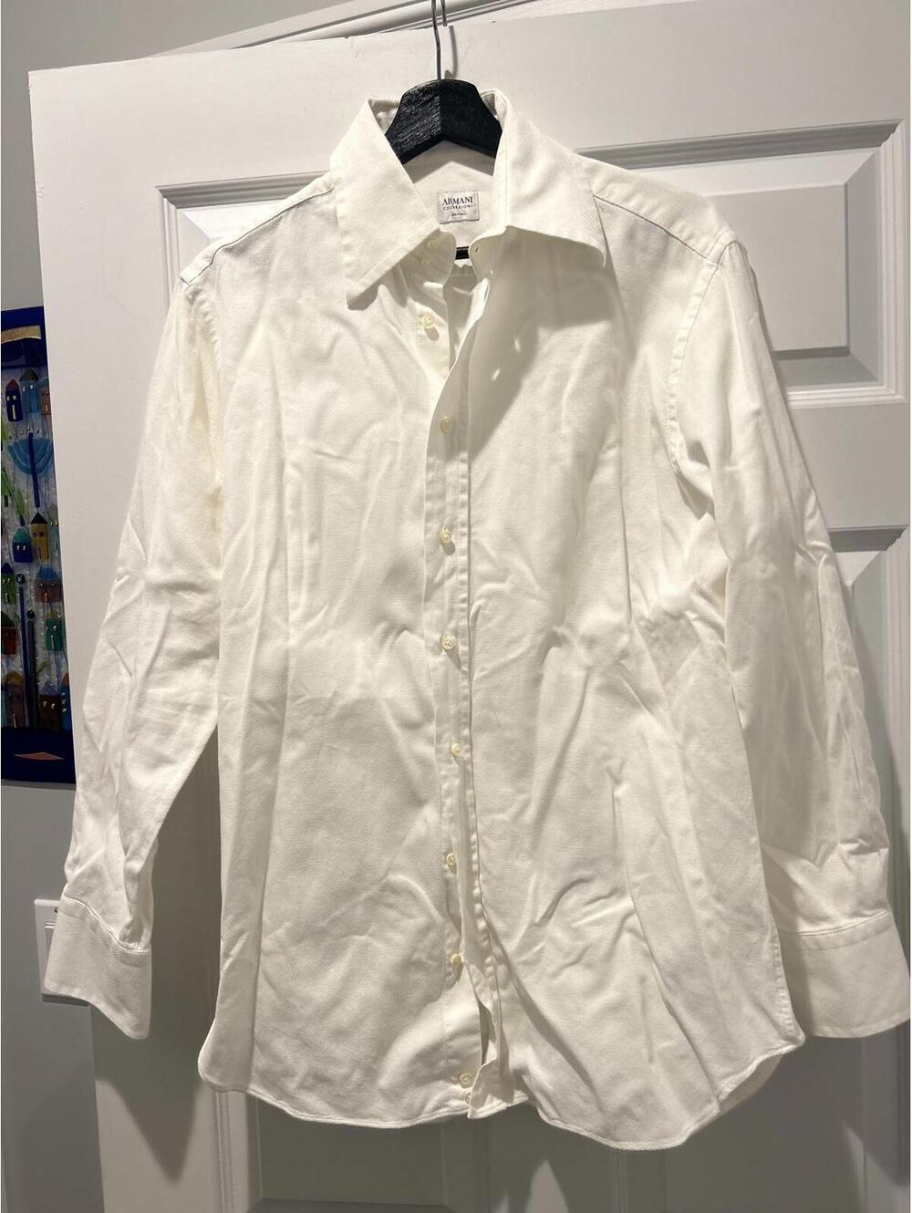 Armani Collezioni Men's White Dress Shirt 15/32
